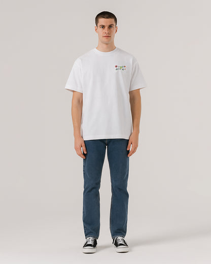 Pas Monaco Branded Men's White Drop Shoulder Tee MT-22
