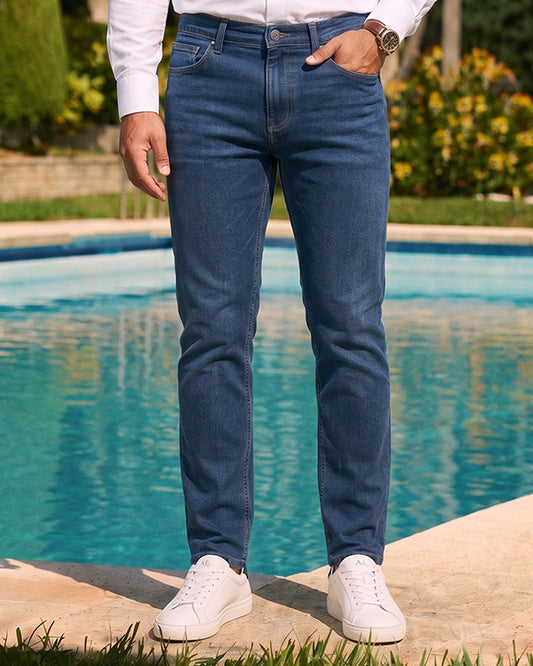 Zelig Branded Men's Slim Fit Denim Jeans - Dark Blue MJ-18