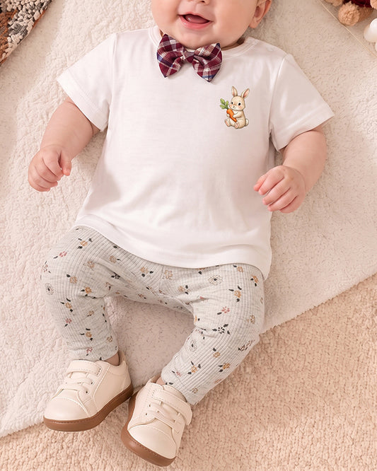 Branded Girl's Tigts Peach Color With Floral Gliter Printed GTD-16