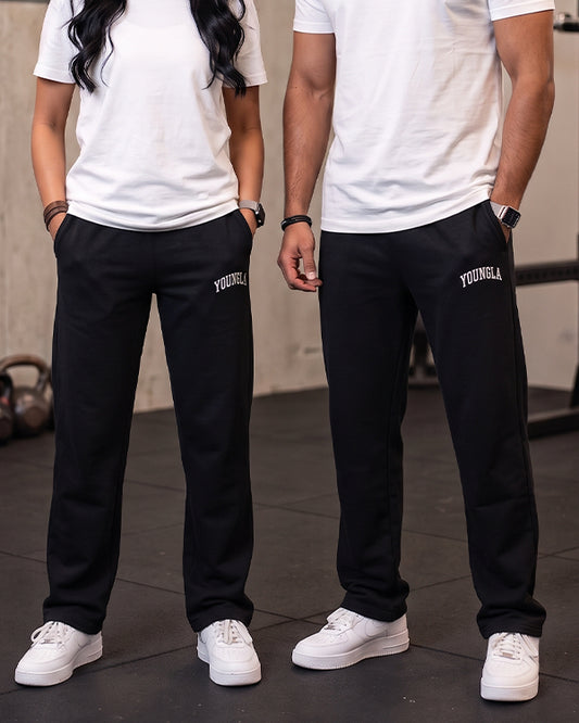 Younglay Branded Unisex Wide-Leg Trouser - Black UT-29