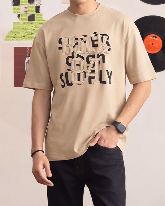 Zelig Branded Men's Beige Tee MT-39