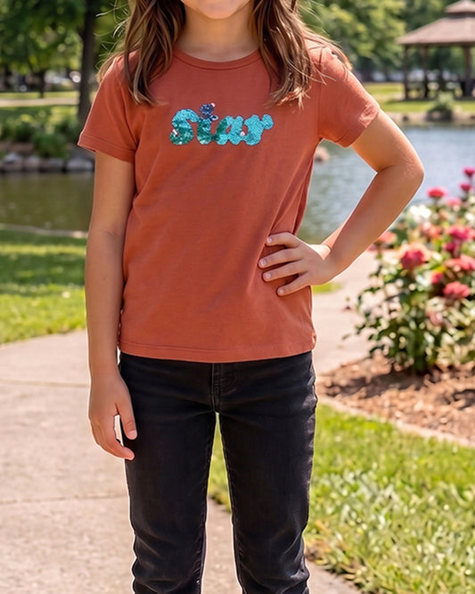 Pepprets Branded Girl's T-shirt Bubble Mehroon Color GTS-07
