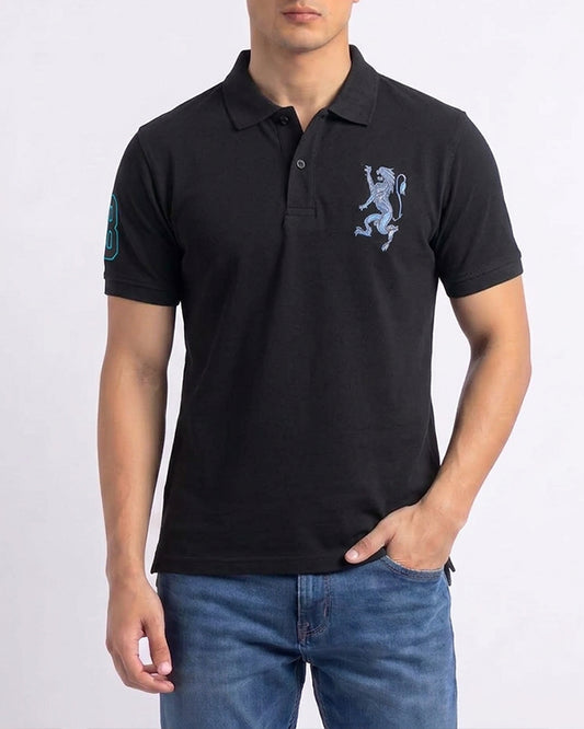 Girodano Branded Polo T-shirt Black Color Mpt-55