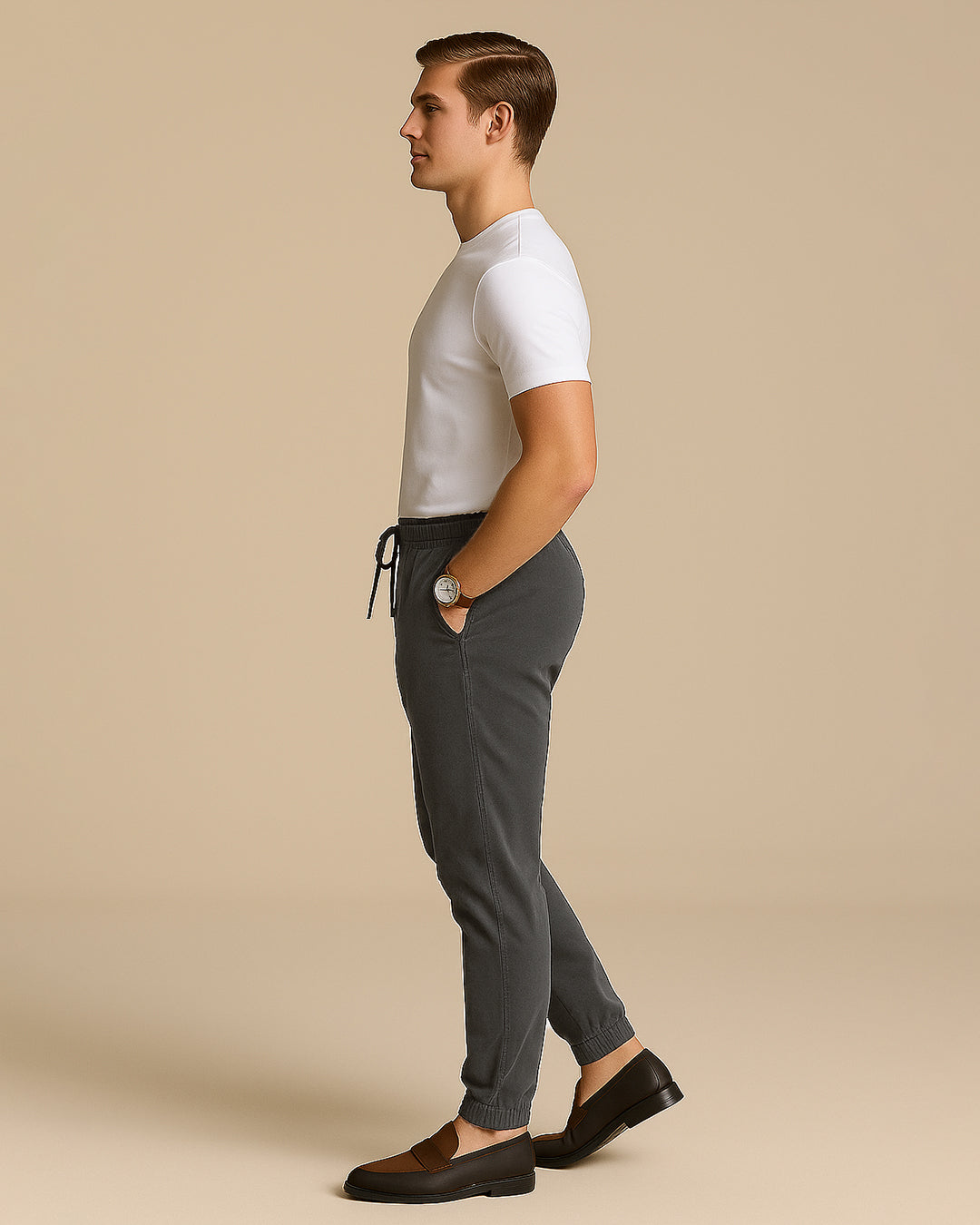 Branded Men’s Charcoal Grey Premium Cotton Jogger Pants CFP-52