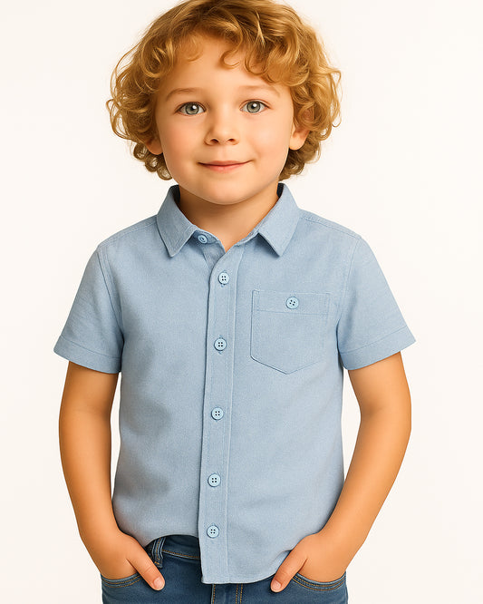TILTY Branded Boy's Sky Blue Color Shirt Half Sleeves BS-13