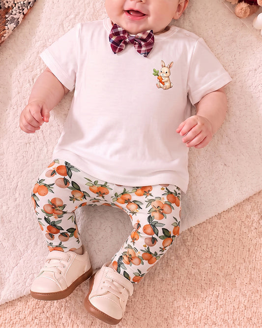 Branded Girl's Citrus Orange Printed Leggings GTD-18