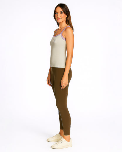 Branded Pastel Embroidered Tank Top – Grey WTT-02