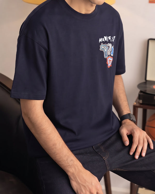 Zelig Branded Men's Navy Blue Tee MT-40