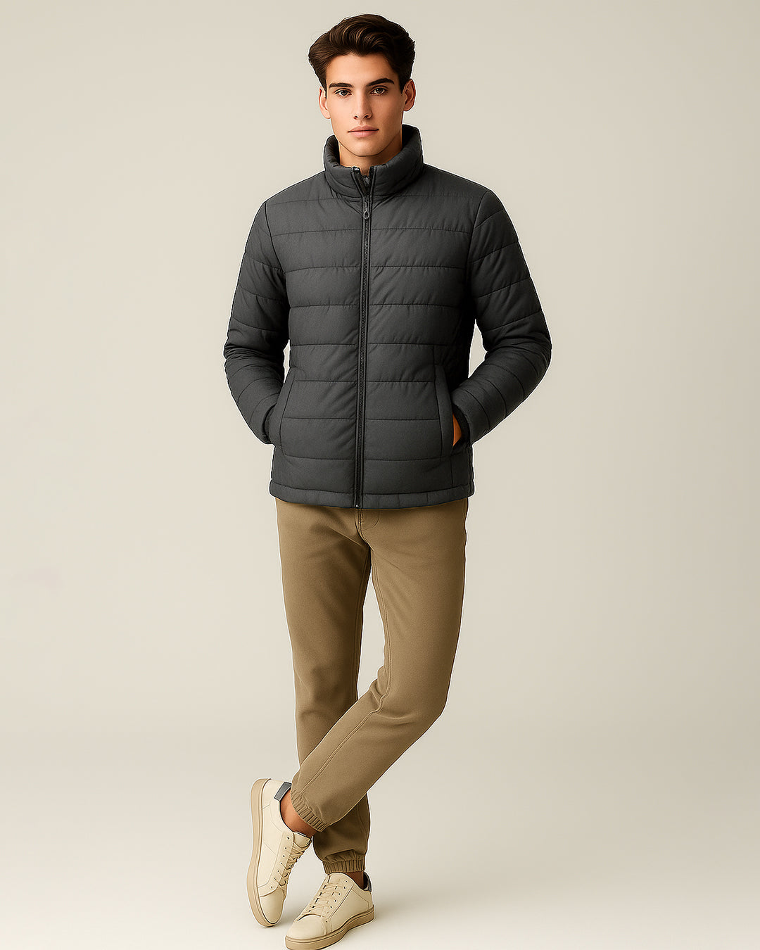 ZELIG Branded Men’s Premium Puffer Jacket – Grey MWJ-04