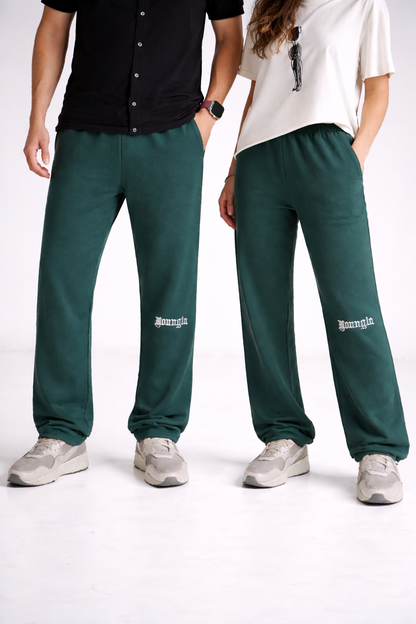 Younglay Branded Unisex Wide-Leg Trouser - Forest Green UT-30