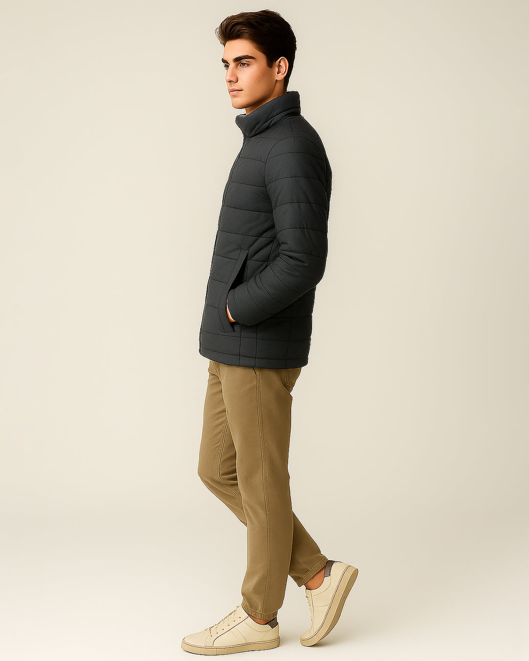 ZELIG Branded Men’s Premium Puffer Jacket – Grey MWJ-04