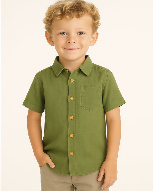 TILTY Branded Boy's Green Color Shirt Half Sleeves BS-09