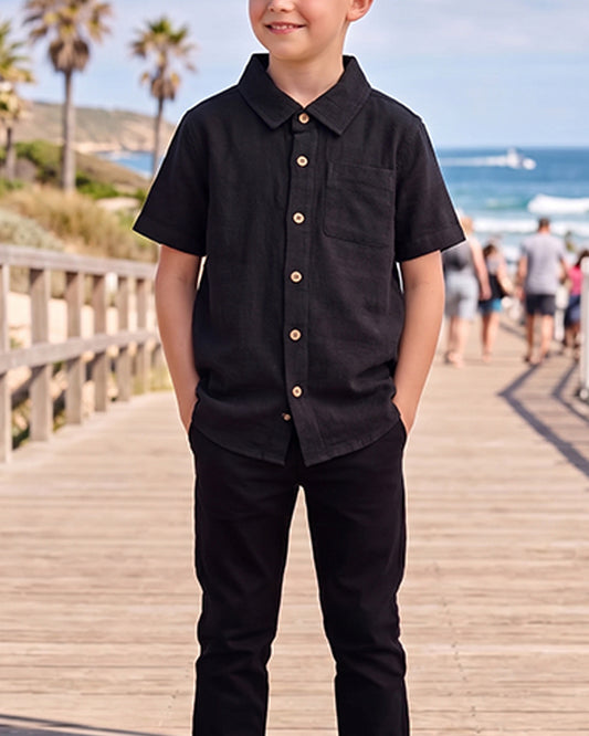 TILTY Branded Boy's Black Color Shirt BS-02