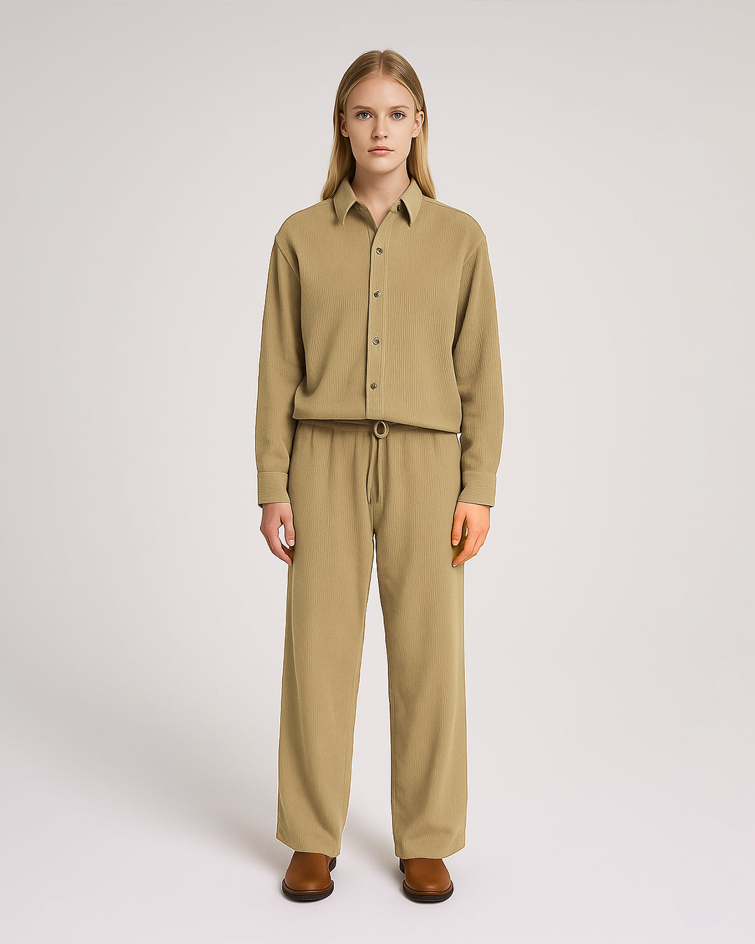 Spark Branded Women’s Premium Co-Ord Set - Beige WCS-18