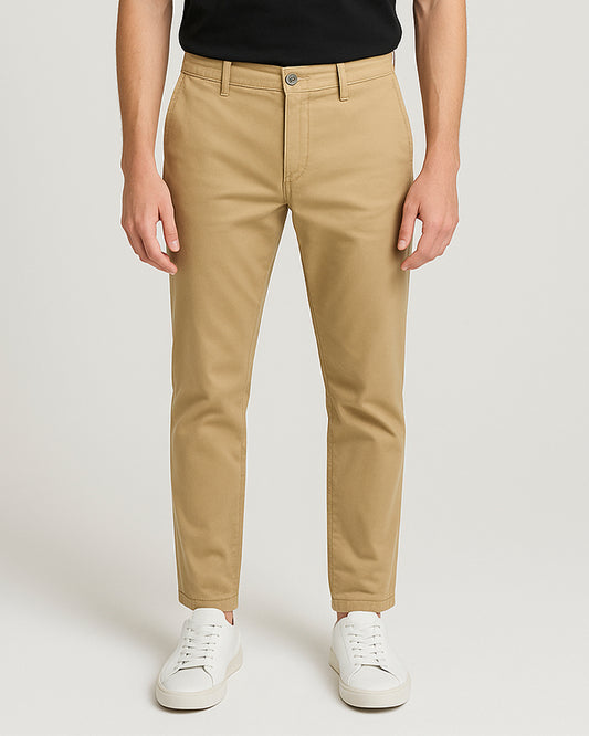 Leftees Branded Men's Slim Fit Chino Pant Camel Color MCP-04