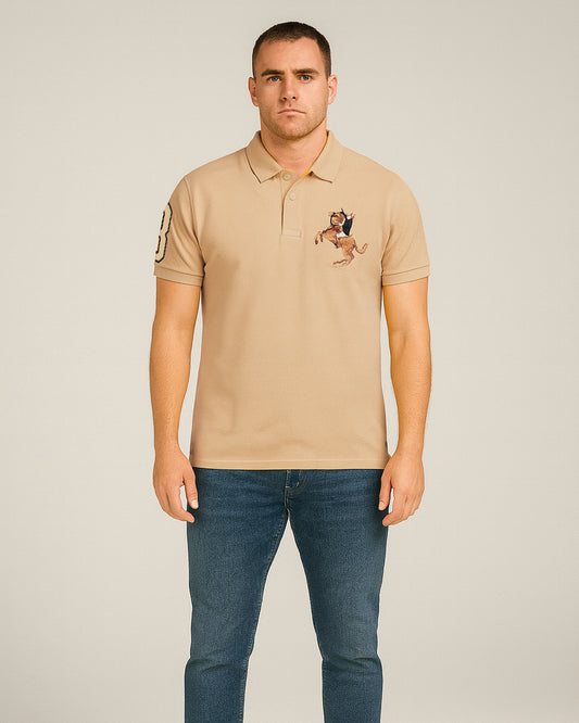Girodano Branded Polo T-shirt Beige Color Mpt-58