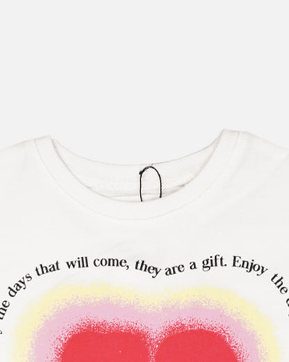 ZARRAA Branded Girl's T-shirt White Color with Red Floral GTS-04