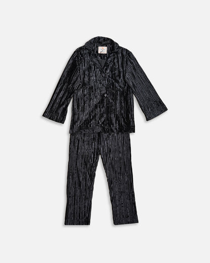 Caila Branded Women's Black Zipper & Wide-Leg Trouser Co-ord Set WCS-02