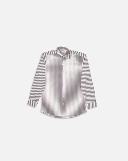 Calvy Klien Branded Men’s Classic Striped Formal Shirt – Grey & White MFS-16