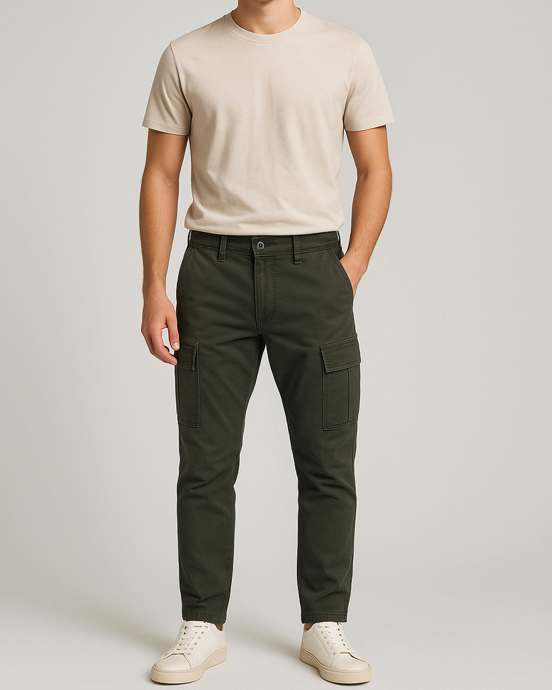 Zelig Branded Men's Joger Fit Cargo Stone Grey Color CFP-27