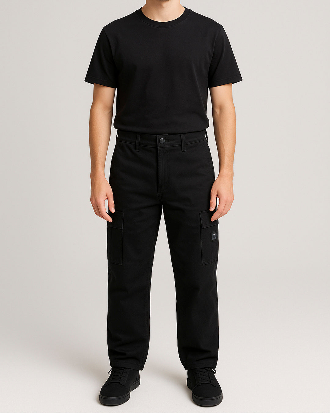 Guss Branded Men's Cargo Wild Leg Black Color CFP-32