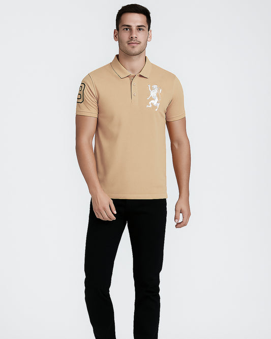 Girodano Branded Polo T-shirt Beige Color Mpt-59