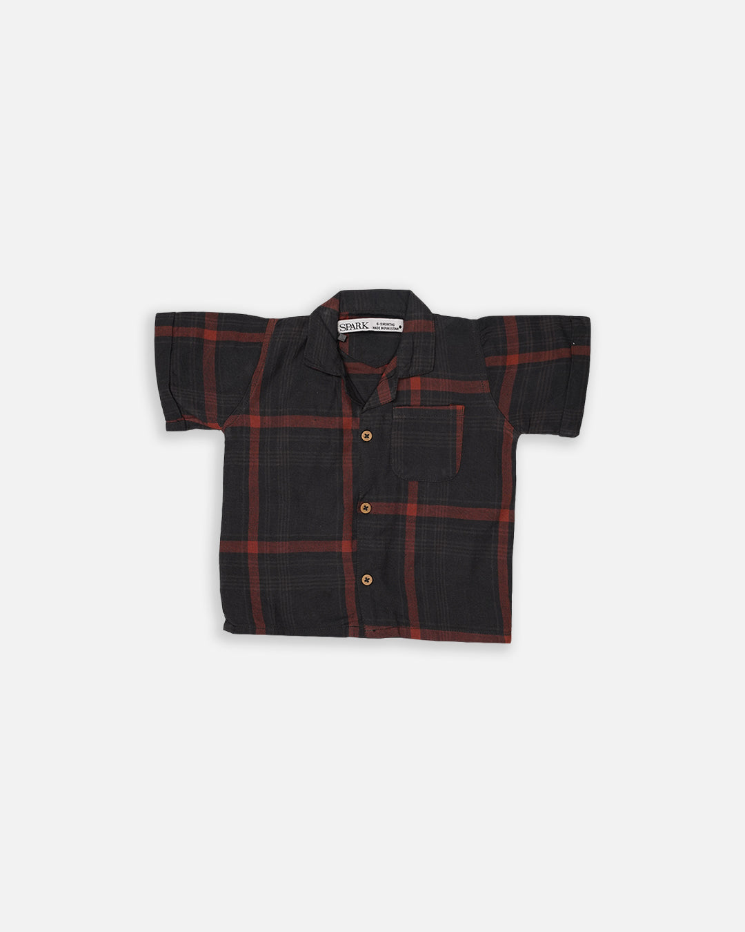 Spark Rust Black Checkered Co-ord Set for Boys BCS-02