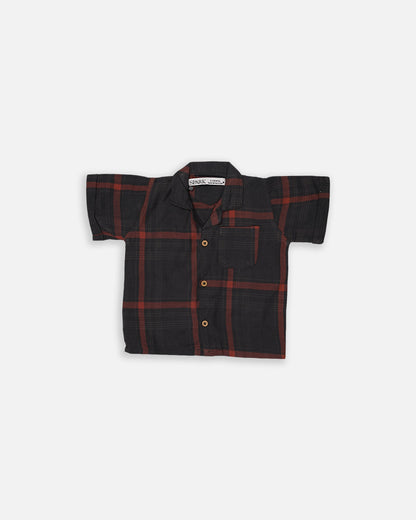 Spark Rust Black Checkered Co-ord Set for Boys BCS-02