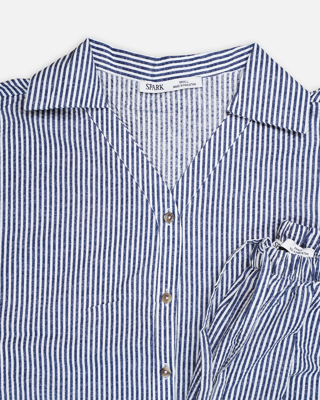 Zelig Branded Navy Blue Striped Co-Ord Set WCS-09