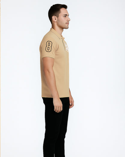Girodano Branded Polo T-shirt Beige Color Mpt-59