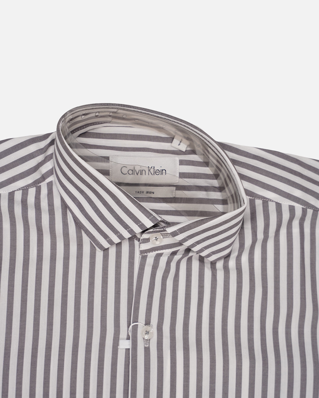 Calvy Klien Branded Men’s Classic Striped Formal Shirt – Grey & White MFS-16