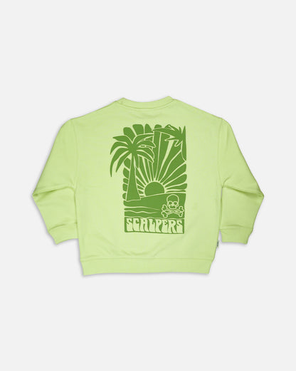 Scalp Branded Boy's Neon Green Color Sweatshirt BSWT-01