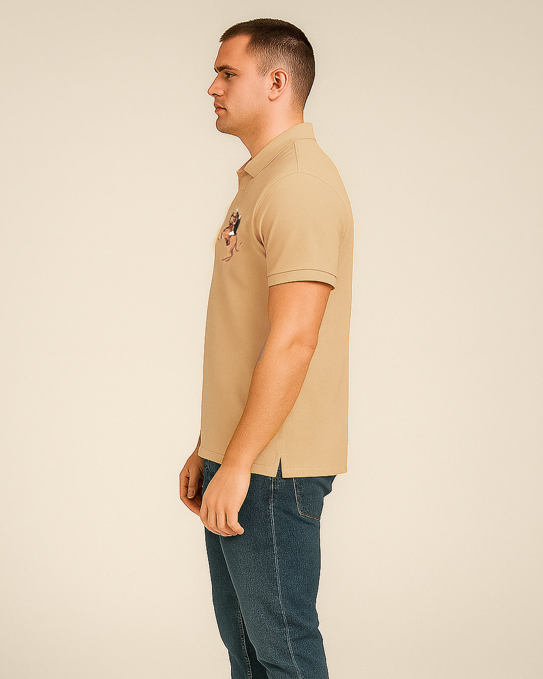 Girodano Branded Polo T-shirt Beige Color Mpt-58