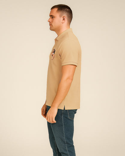 Girodano Branded Polo T-shirt Beige Color Mpt-58