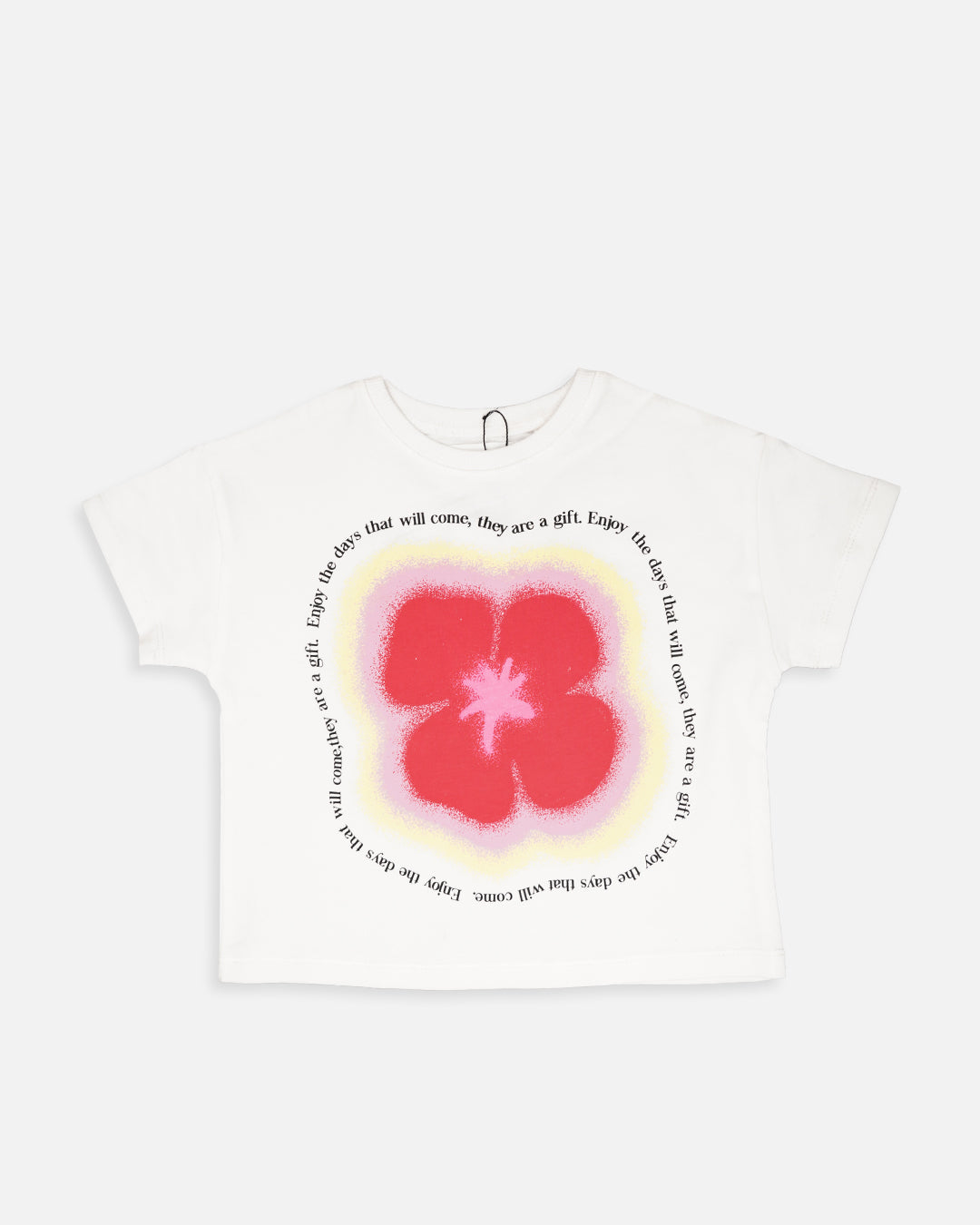 ZARRAA Branded Girl's T-shirt White Color with Red Floral GTS-04