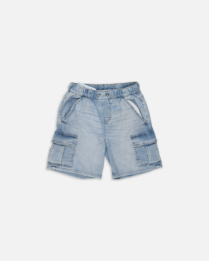 Cat Jack Branded Boy's Light Blue Cargo Denim Shorts BST-18