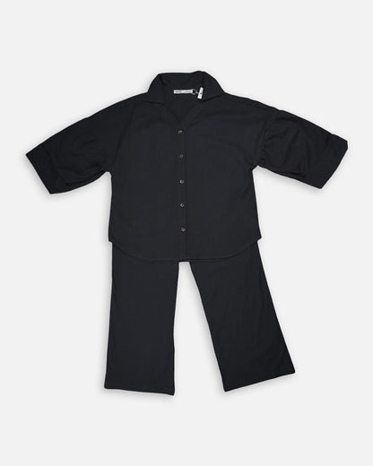 Zelig Branded Black Color Co-Ord Set WCS-10