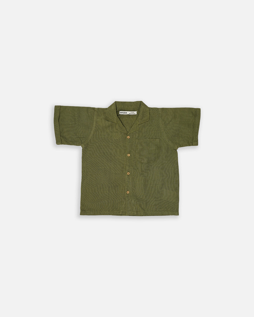 Spark Olive Green Linen Co-ord Set for Boys BCS-03