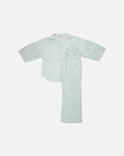 Zelig Branded Mint Green Striped Lounge Co-Ord Set WCS-05