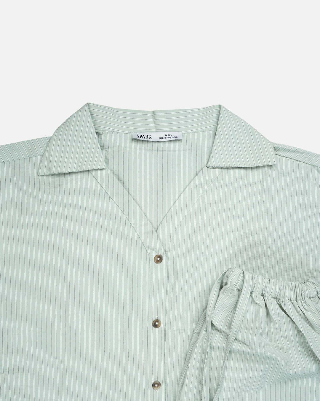 Zelig Branded Mint Green Striped Lounge Co-Ord Set WCS-05