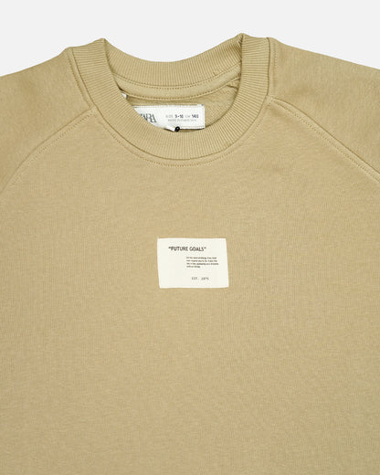 Zarraa Boy's Beige Color Crewneck Sweatshirt BSWT-02