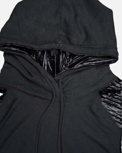 Caila Branded Women's Black Zip-Up Hoodie & Wide-Leg Trouser Co-ord Set WCS-03