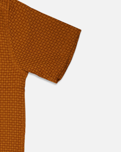 Zelig Branded Casual Textured Shirt Brown Color MCS-11
