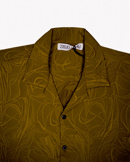 Zelig Branded Casual Textured Shirt Brown Color MCS-10