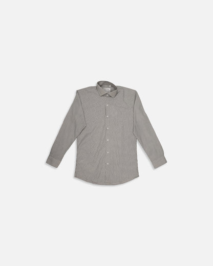 Calvy Klien Branded Men’s Classic Striped Formal Shirt – Navy & White MFS-14