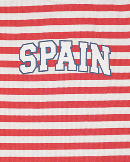 LC Wakik Branded Girl's T-shirt Red & White Striped GTS-01