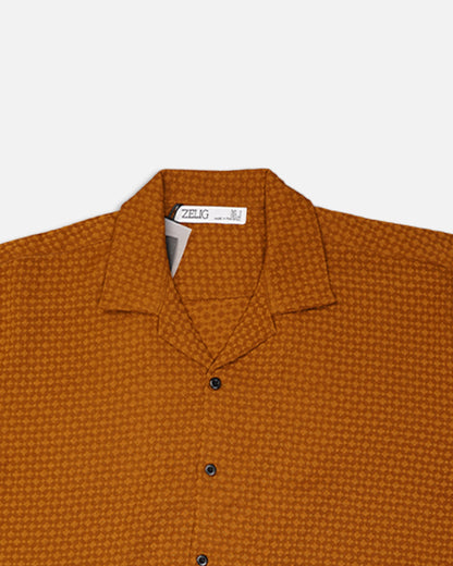 Zelig Branded Casual Textured Shirt Brown Color MCS-11