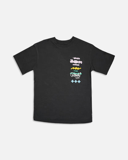Zarraa Boy's Black “Chase More Dreams” Graphic T-Shirt BTS-19