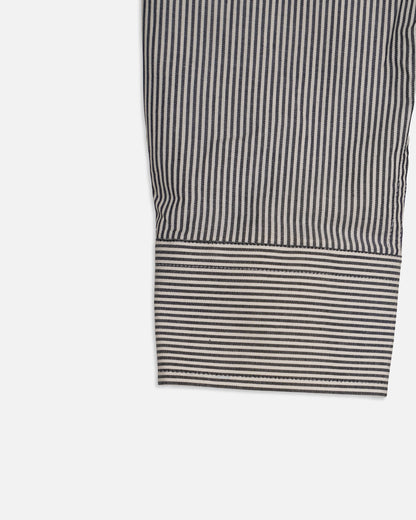 Calvy Klien Branded Men’s Classic Striped Formal Shirt – Navy & White MFS-14