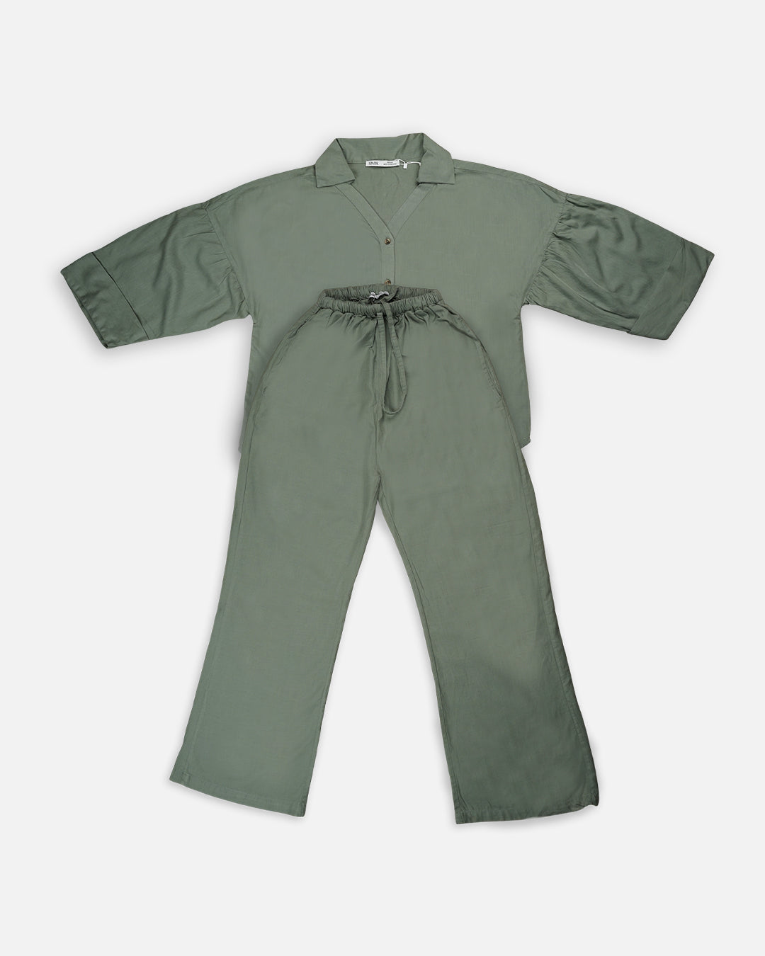 Zelig Branded Sage Green Linen Co-Ord Set WCS-04